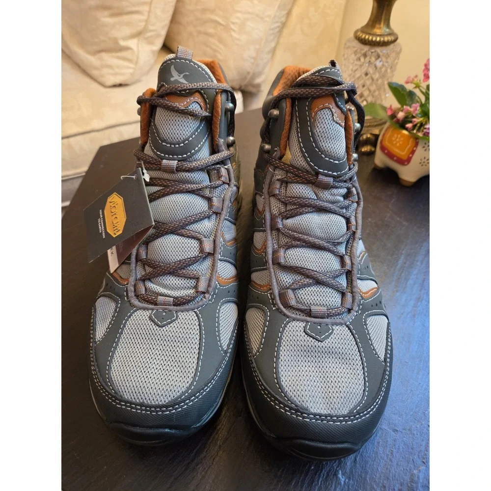 Eddie Bauer Mens Lukla Pro Mid Lace Up Trail Hiking Shoes Gray Size 12 NEW! $160